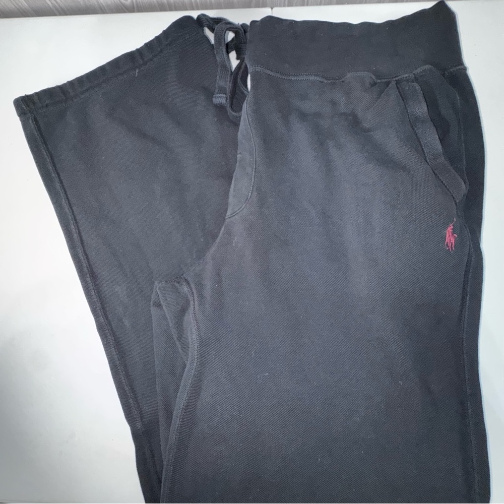 Polo Ralph Lauren Cotton Knit Trouser Black Pony Logo Elastic Drawstring‎ XL